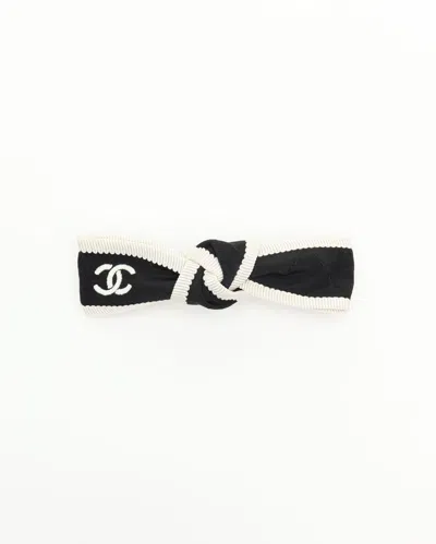 Pre-owned Chanel Coco Mark Ribbon Hair Clip