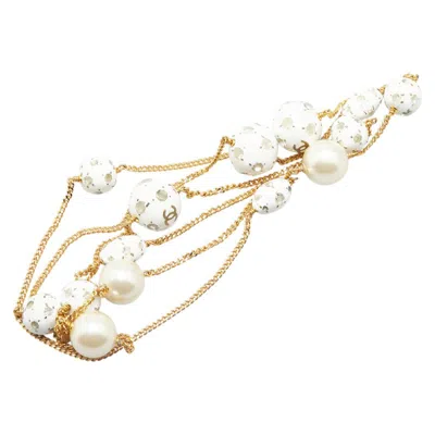 Pre-owned Chanel Coco Mark Soccer Ball Motif Necklace In Gold