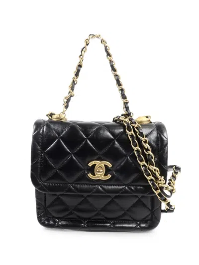 Pre-owned Chanel Coco Mark Square Shoulder Bag In Black
