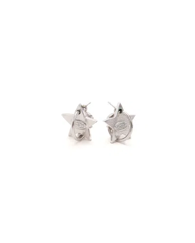 Chanel Coco Mark Star Dangling Hoop Earrings In Green