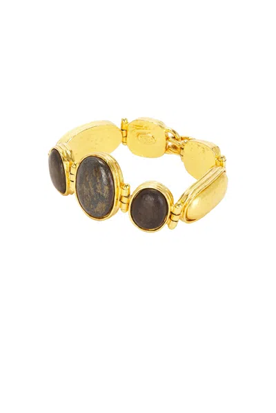 Pre-owned Chanel Coco Mark Stone Bracelet In Gold