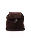Chanel Coco Mark Suede Backpack In Brown