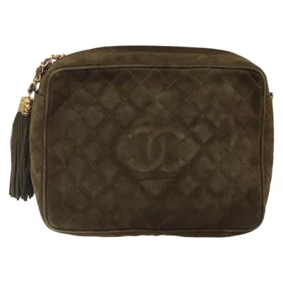 Pre-owned Chanel Coco Mark Suede Shoulder Bag () In Green