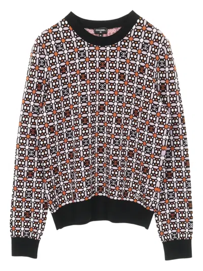 Pre-owned Chanel Coco Mark Sweater In Black