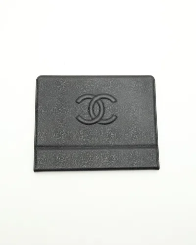 Pre-owned Chanel Coco Mark Tablet Case, Size 12-inch In Black