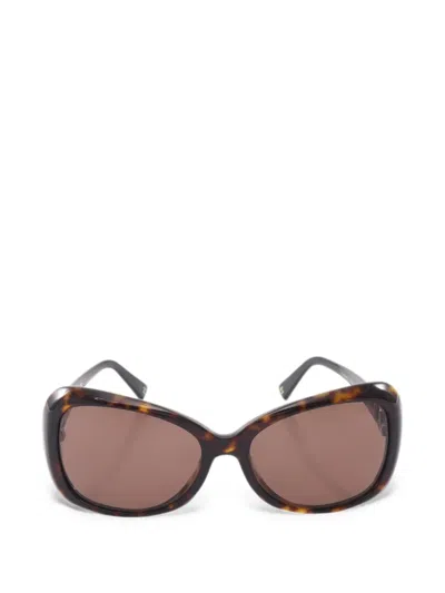 Pre-owned Chanel Coco Mark Tortoiseshell Sunglasses In Brown