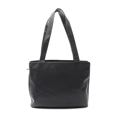 Pre-owned Chanel Coco Mark Tote Bag Black Leather