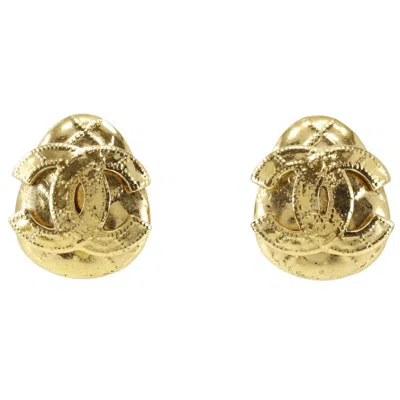 Pre-owned Chanel Coco Mark Vintage Gold Earrings
