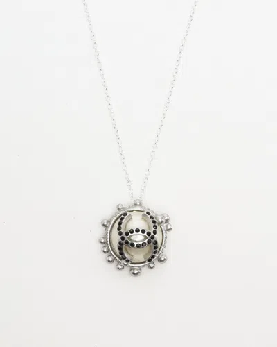 Pre-owned Chanel Coco Mark Vintage Necklace In Silver