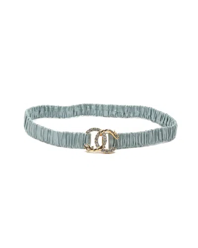 Pre-owned Chanel Coco Mark Waist Belt, Size 75 In Blue