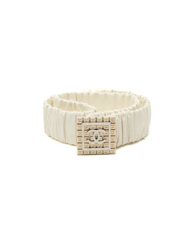 Chanel Coco Mark Waist Belt, Size 75 In White
