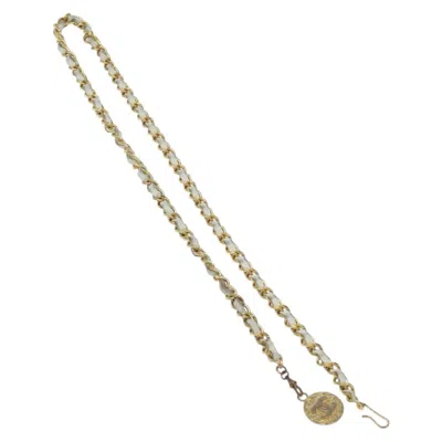 Pre-owned Chanel Coco Mark White Metal Belt  ()