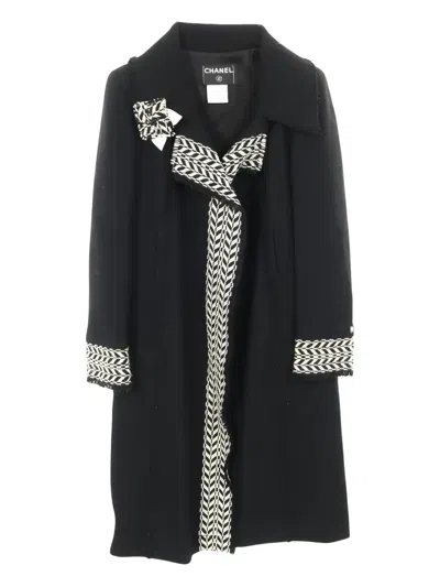 Pre-owned Chanel Coco Mark Wool Jacket In Black