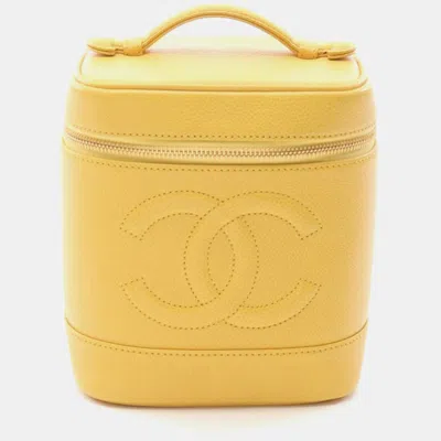 Pre-owned Chanel Coco Mark In Yellow