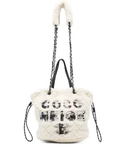 Pre-owned Chanel Coco Neige Shoulder Bag In White