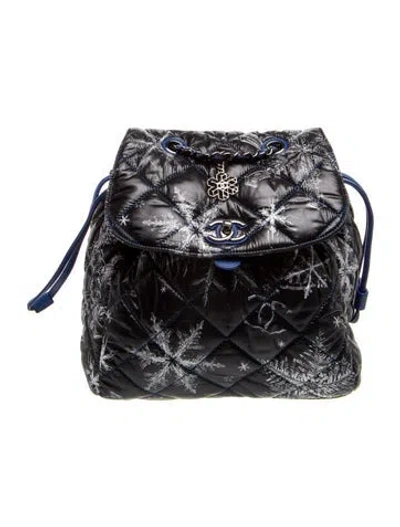 Pre-owned Chanel Coco Neige Snowflake Backpack In Black