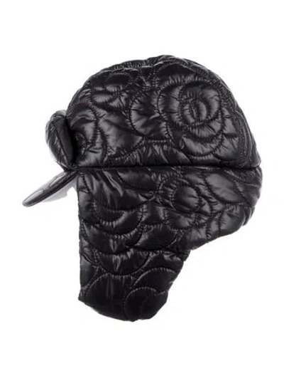 Pre-owned Chanel Coco Neige Trapper Hat In Black