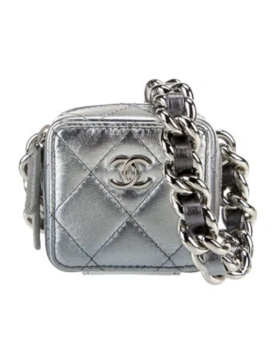 Pre-owned Chanel Coco Punk Cube Clutch W/ Chain In Purple