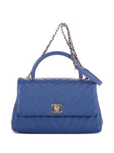Pre-owned Chanel Coco Tote Bag In Blue