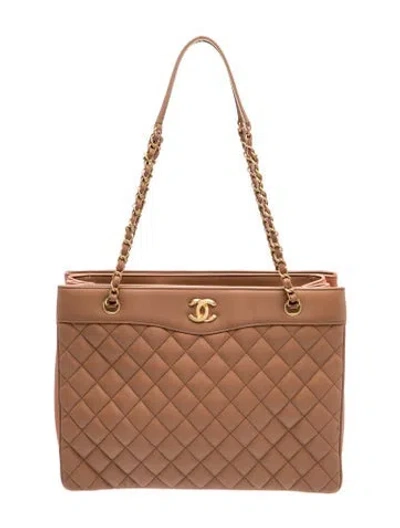 Pre-owned Chanel Coco Vintage Timeless Tote In Brown