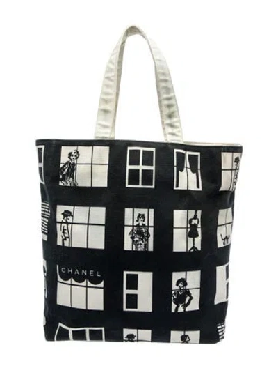 Pre-owned Chanel Coco Window Tote In Black