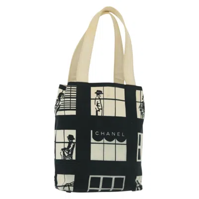 Pre-owned Chanel Coco Window Tote Printed Canvas Canvas Bag () In Black