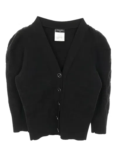Pre-owned Chanel Cocomark-button Cardigan In Black