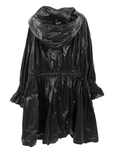 Pre-owned Chanel Cocomark-button Hooded Coat In Black