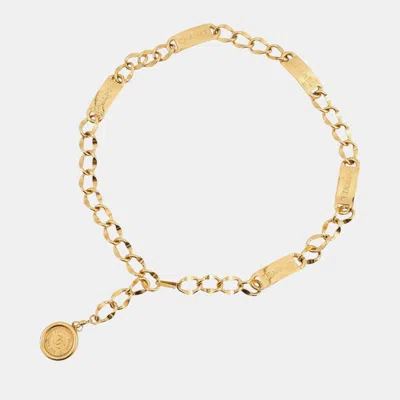 Pre-owned Chanel Coin Motif With Logo Chain Belt Gold Gold Plated