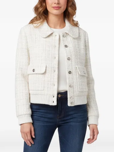 Pre-owned Chanel Collared Tweed Jacket In Neutrals