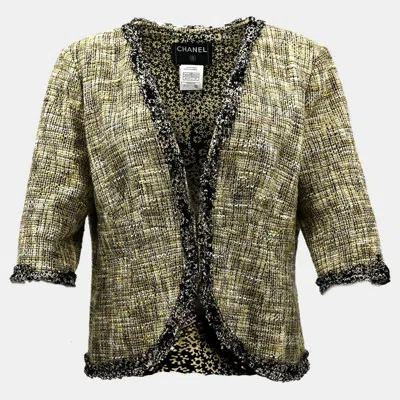 Pre-owned Collarless Jacket Beige 03p #48 In Sand from The Luxury Closet