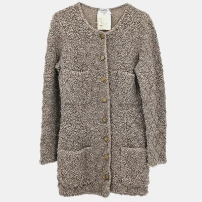 Pre-owned Chanel Collarless Jacket Brown 93a #40