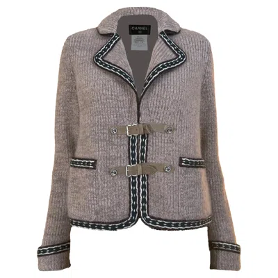 Pre-owned Chanel Collectible Paris / Salzburg Etoupe Cashmere Jacket 36 Fr In Gray
