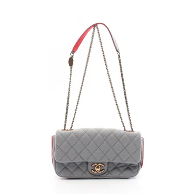 Pre-owned Chanel Color Leather Canvas Felt Shoulder Bag () In Multi