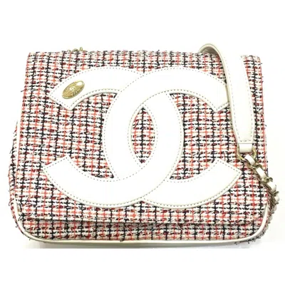 Pre-owned Chanel Color Tweed Leather Pochette Shoulder Bag () In Multi