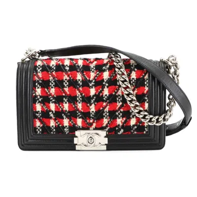Pre-owned Chanel Color Tweed Leather Shoulder Bag () In Multi
