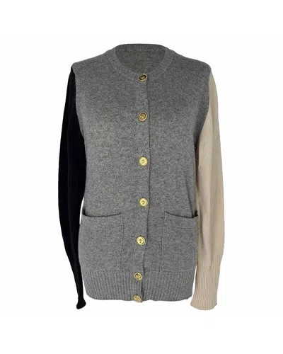 Pre-owned Chanel Colorblock Cardigan, Size Us 0 (authentic Pre-loved)