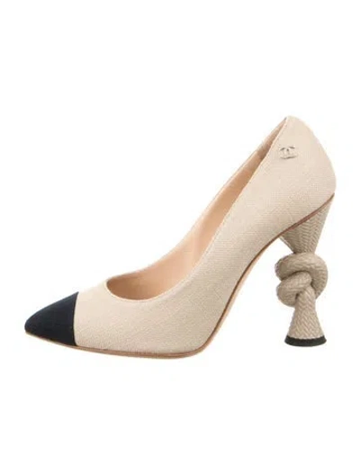 Pre-owned Chanel Colorblock Pattern Pumps In Neutral