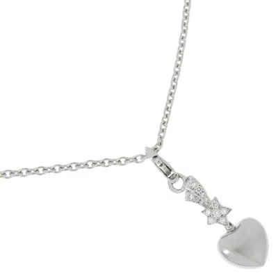 Pre-owned Chanel Comet Necklace K18 White Gold In Silver