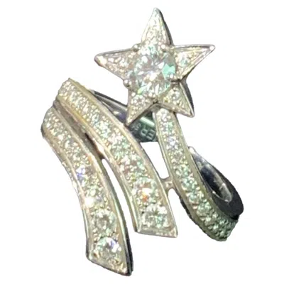 Pre-owned Chanel Comète Étoile Filante 18k White Gold Diamond Crossover Ring