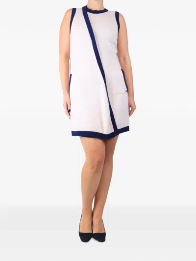 Pre-owned Chanel Contrast-trim Sleeveless Mini Dress In Pink