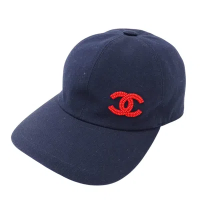 Pre-owned Chanel Cotton Baseball Cap () In Blue