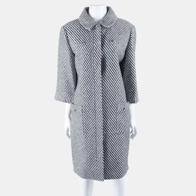 Pre-owned Chanel Cotton Black/white Coat 46