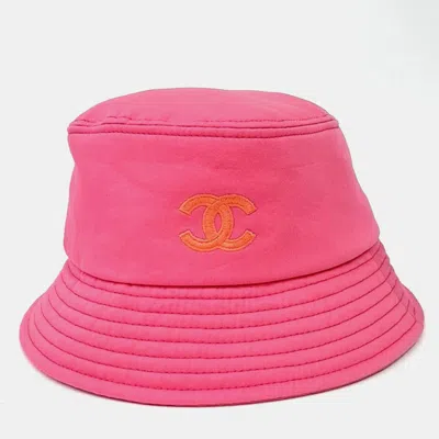 Pre-owned Chanel Cotton Bucket Hat In Pink