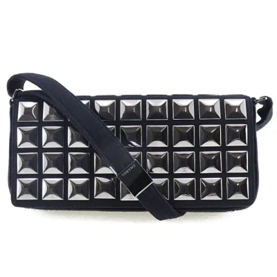 Pre-owned Chanel Cotton Chocobar Shoulder Bag In Black