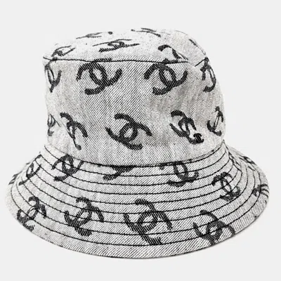 Pre-owned Chanel Cotton Grey Bucket Hat In Gray