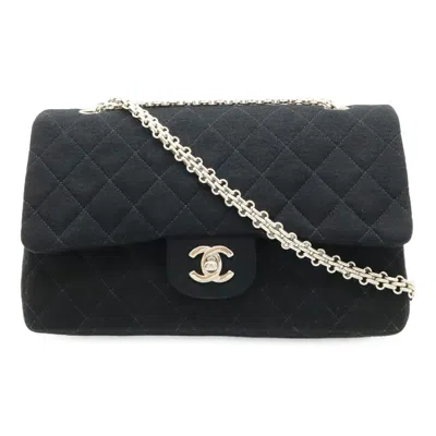 Pre-owned Chanel Cotton Handbag Shoulder Bag () In Black