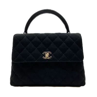 Pre-owned Chanel Cotton Jersey Handbag () In Black