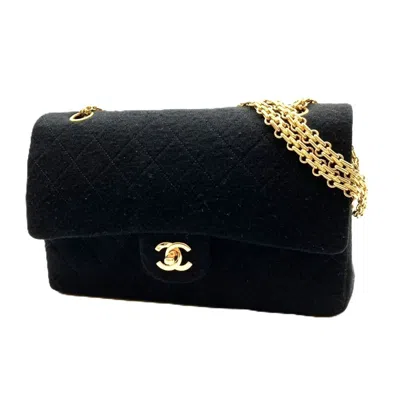 Pre-owned Chanel Cotton Jersey Shoulder Bag () In Black