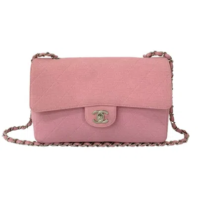 Pre-owned Chanel Cotton Pochette Shoulder Bag () In Pink